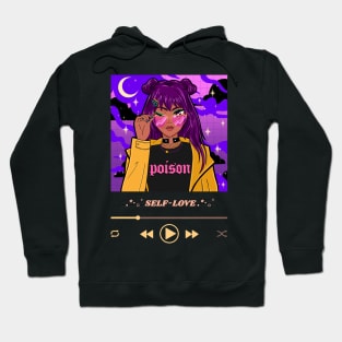 Self Love Black Anime Girl Playlist Hoodie